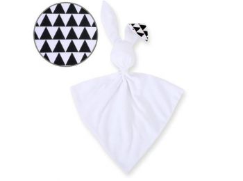 BabyLion Prémium nyuszis szundikendő - Fehér - Fekete-feh