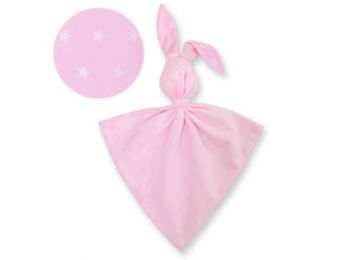 BabyLion Prémium nyuszis szundikendő - Rózsaszín csillag