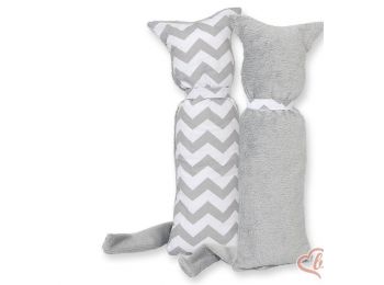 BabyLion Prémium ölelő cica - Szürke cikk-cakk