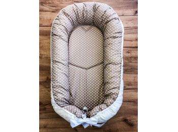 BabyLion Babafészek - Kifordítható - Bézs - Ekrü Pötty