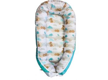 BabyLion Babafészek kifordítható - Menta alap - Barna mac