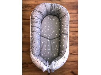 BabyLion Babafészek kifordítható - Szürke - Csillagok