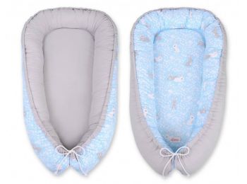 BabyLion Prémium babafészek - Kifordítható! - Kék nyusz