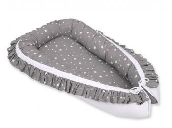 BabyLion Prémium Fodros babafészek - Sötétszürke - Csil