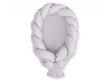 Fonott babafészek és rácsvédő - 2in1 - szürke - szürk