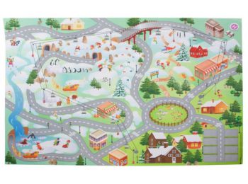 Sun Baby játszószőnyeg autókkal - Havas táj (120*80cm)