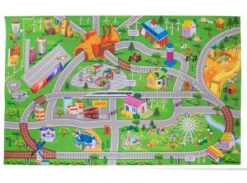 Sun Baby játszószőnyeg autókkal - Vonat (120*80cm)