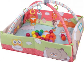Sun Baby peremes játszószőnyeg labdákkal - róka