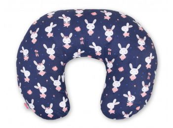 BabyLion Prémium Etető párna - Sötétkék - Nyuszik