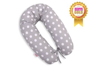 BabyLion Prémium XXL szoptatós párna - Szürke pöttyös