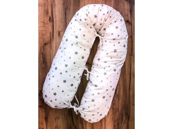 BabyLion Szoptatós párna - Fehér - Szürke csillagok