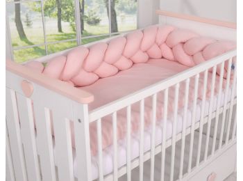 BabyLion Prémium Fonott rácsvédő - Púder rózsaszín