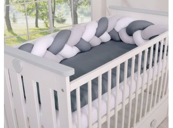 BabyLion Prémium Fonott rácsvédő - Szürke-fehér-Söté