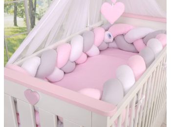 BabyLion Prémium Fonott rácsvédő XXL - Rózsaszín-Szür