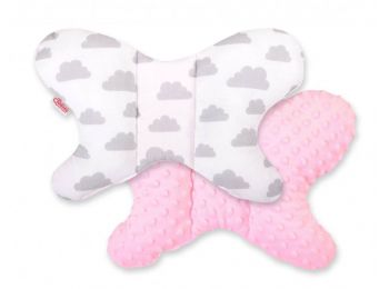 BabyLion Prémium Minky pillangó párna - Rózsaszín - fel