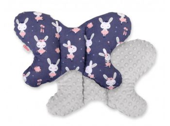 BabyLion Prémium Minky pillangó párna - Sötétkék - nyu