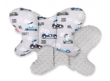 BabyLion Prémium Minky pillangó párna - Szürke autós ny