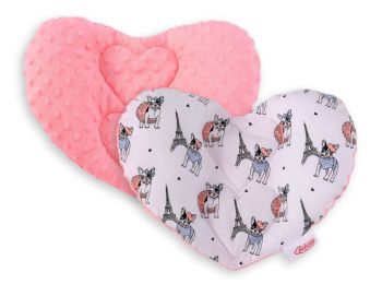 BabyLion Prémium Szív párna - Francia bulldogok - Barack