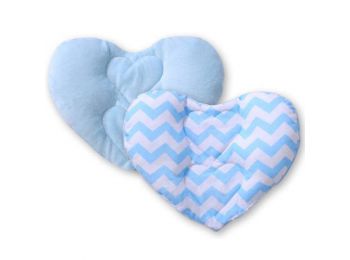 BabyLion Prémium Szív párna - Kék cikk-cakk