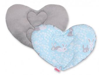 BabyLion Prémium Szív párna - Kék nyuszik