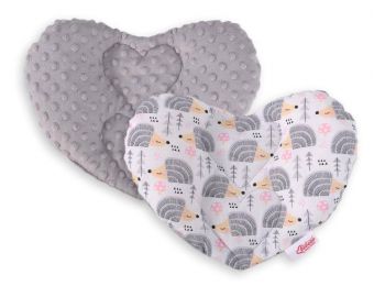 BabyLion Prémium Szív párna - Sünik - Szürke