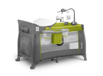 Lionelo Thomi multifunkciós utazóágy - Green Lemon