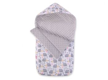 BabyLion Prémium Bundazsák Minky - Szürke - Süni