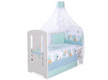 BabyLion Prémium 5 részes ágynemű szett - Kék macik