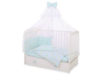 BabyLion Prémium 5 részes ágynemű szett - Kék pillangó