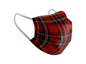 Egyedi készítésű Mosható higiénikus maszk Piros Skót 