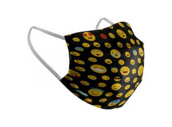 Egyedi készítésű Mosható higiénikus maszk Fekete Smile