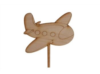 Natúr repülőgép sziluett tortadísz