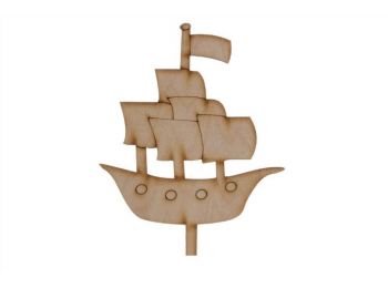 Natúr vitorlás hajó sziluett tortadísz