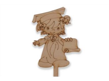 Natúr ballagó lány ballagási sziluett tortadísz