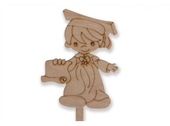 Natúr ballagó fiú ballagási sziluett tortadísz