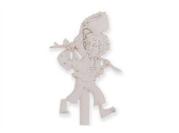 Fehér szegénylegény ballagási sziluett tortadísz