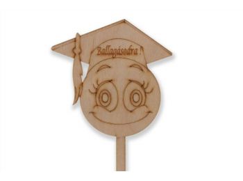 Natúr fa Ballagásodra feliratos Smiley lány ballagási sz