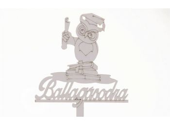 Fehér Ballagásodra feliratos okleveles baglyos ballagási 