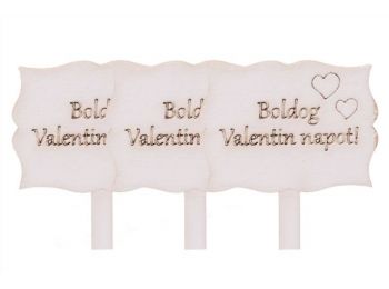 3 db fehér Boldog Valentin napot feliratos sziluett tortad�