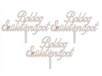 3 db fehér Boldog születésnapot feliratos sziluett tortad