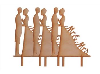 3 db natúr fa ferde MR & MRS feliratos nászpár sziluett t