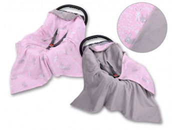 BabyLion Prémium univerzális takaró - Rózsaszín nyuszik