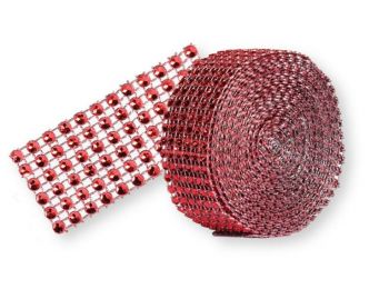 3 cm széles piros strasszköves szalag tortára