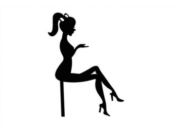 Fekete csajos sziluett tortadísz