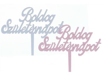 2 db kék és rózsaszín Boldog születésnapot feliratos s
