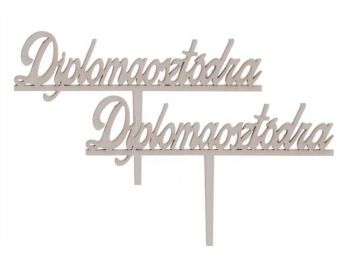 2 db fehér Diplomaosztódra felirat sziluett tortadísz