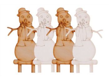 4 db fehér és natúr hóember karácsonyi sziluett tortad�