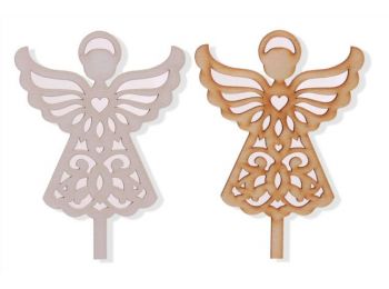 2 db fehér és natúr angyalka karácsonyi sziluett tortad�