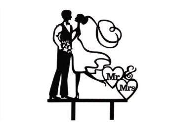 Fekete Mr & Mrs feliratos nászpár 