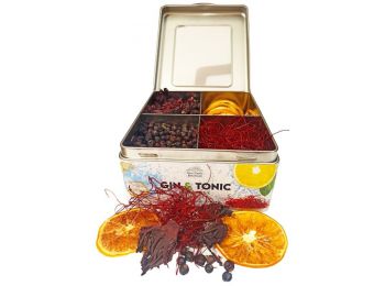 Gin Tonic Botanicals fém dobozban, osztott (hibiszkusz-bor